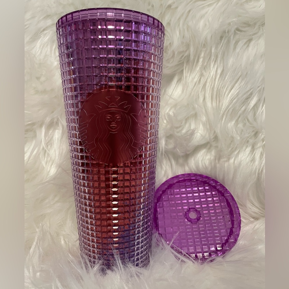 NEW NEVER USED Starbucks tumbler 24 oz venti cup iridescent purple bling jewel
